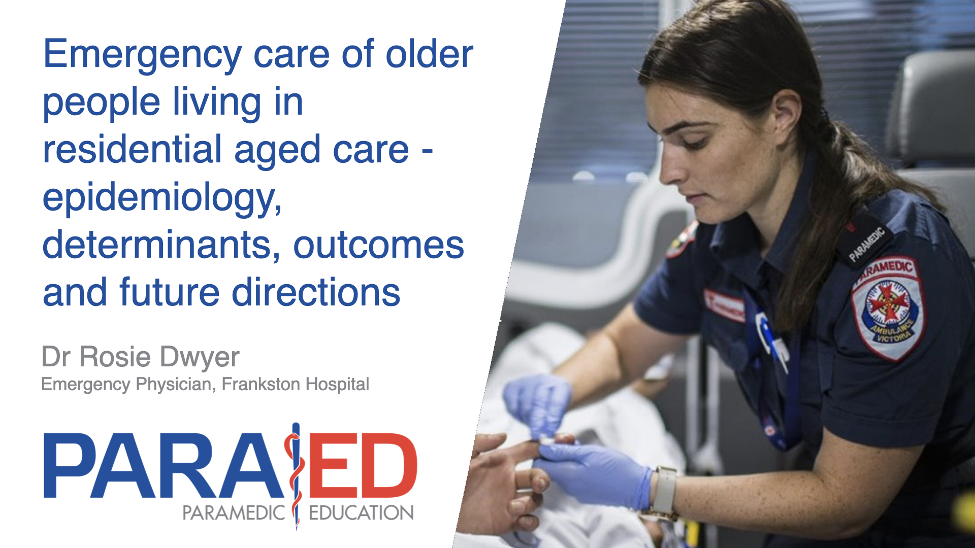 Emergency care of older people living in residential aged care - epidemiology, determinants, outcomes and future directions